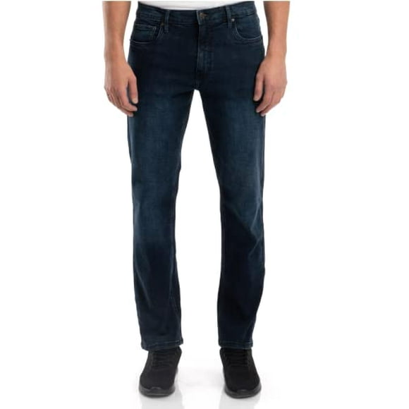 Urban Star Mens Jeans Relaxed Fit – Straight Leg Stretch Jeans for Men – Ultimate Comfort Superflex Pants Dark Blue 34W x 30L