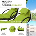 thumbnail image 4 of CL.HPAHKL Zero Gravity Swing Lounge with Canopy, Outdoor Hanging Curved Steel Chaise Lounge Chair for Outside Free Standing Hammock Patio Chair with Umbrella, Green, 4 of 7