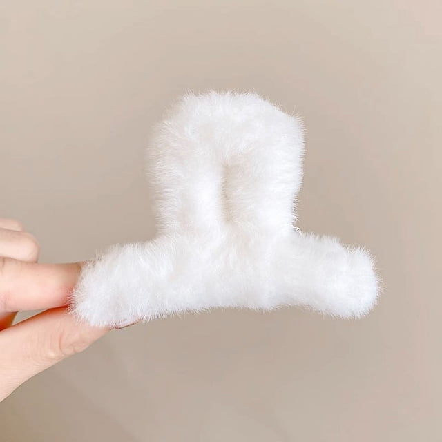 Pinza de pelo grande de felpa para mujer, para otoño e invierno, con lazo, con forma de tiburón, para tocado
