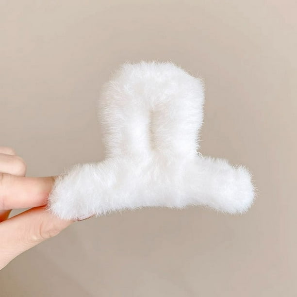 Pinza de pelo grande de felpa para mujer, para otoño e invierno, con lazo, con forma de tiburón, para tocado