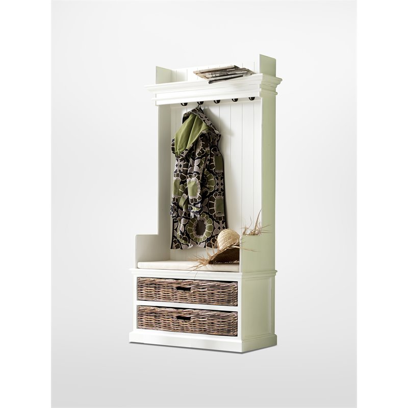 Novasolo Halifax Hall Tree In Pure White Walmart Com