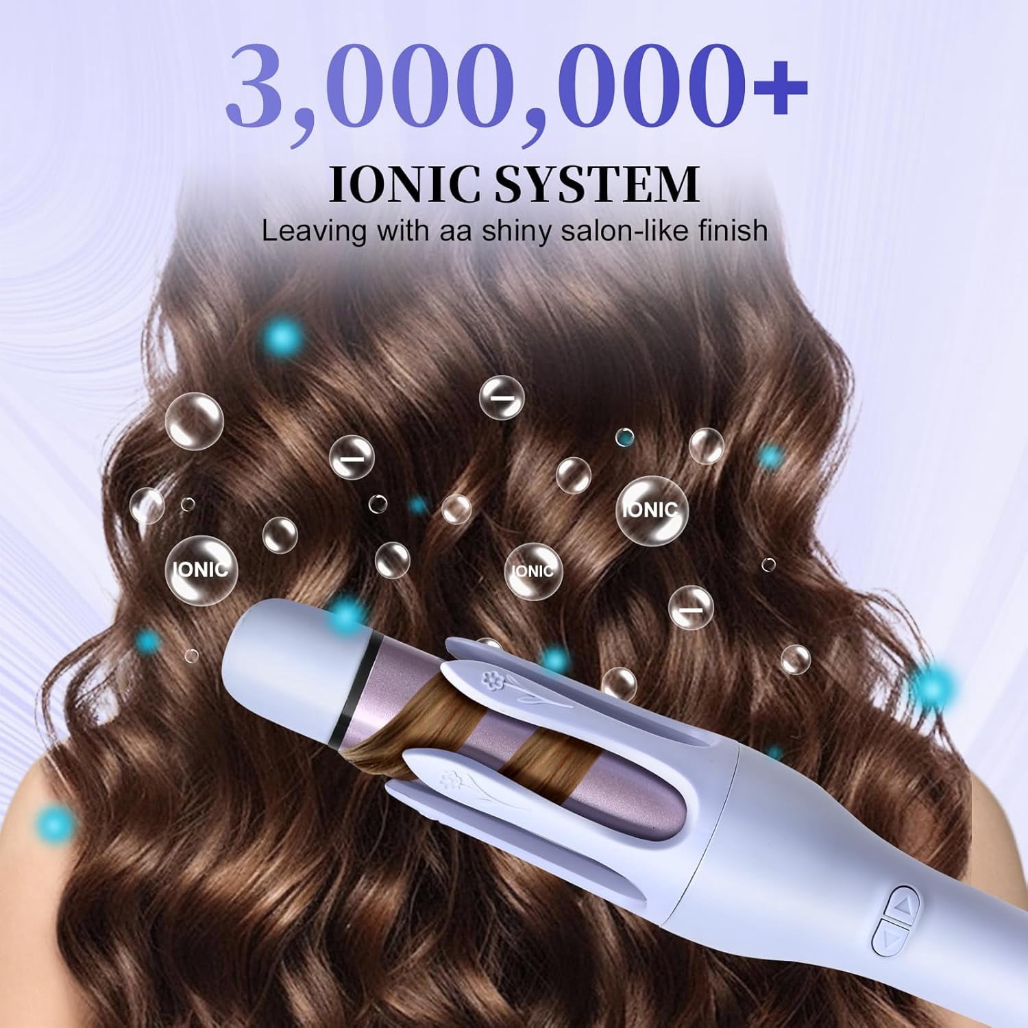 Automatic Hair Curler with 4 Temperature Settings, Auto-Rotating Ceramic Curling Iron with Anti-Tangle & Anti-Scald Design