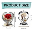 thumbnail image 3 of Acrylic Rose Heart Statue, Oimcto Desk Decorative Figurine, Heart Sculpture for Home Table, Shelf or Bookcase, Shiny Reflective Finish, Carefully Crafted, Great Gift for Friend or Family, Red, 3 of 9
