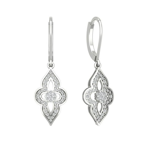 14K White Gold Diamond Dangle Earrings (1/2 cttw, I-J Color, I2-I3 Clarity)