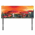 thumbnail image 3 of Mushroom Headboard, Mushrooms Magic Place Imaginary Clouds Clipart Leaves Poppies Spellbound, Upholstered Decorative Metal Bed Headboard with Memory Foam, Full Size, Orange Red Taupe, by Ambesonne, 3 of 4