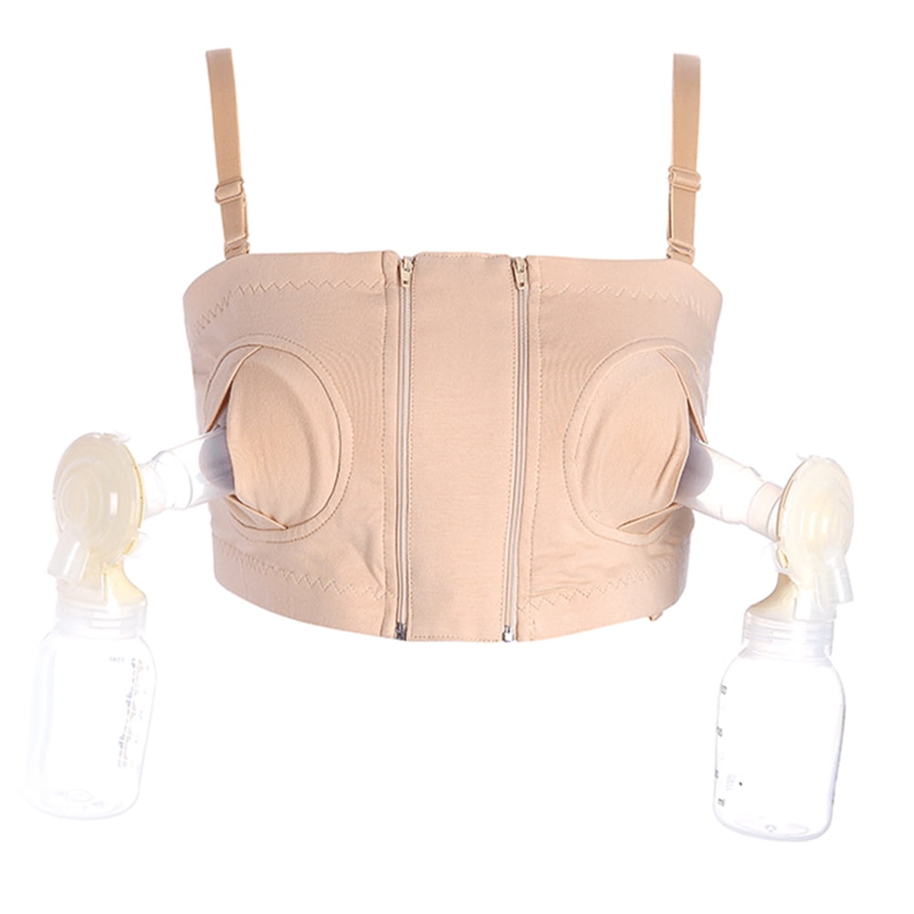 alextreme Women HandFree WireFree Pumping Nursing Bra Adjustable Breastfeeding Bra With Zip