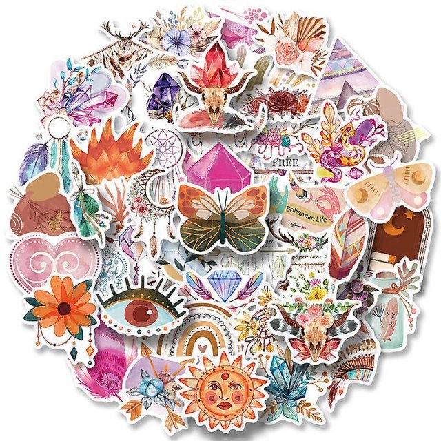 150 Bohemian graffiti stickers sun butterfly stickers
