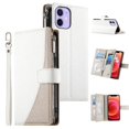 thumbnail image 1 of Funda cartera GANGXUN para iPhone 12 Mini , cuero PU con tarjetero, cremallera, correa de mano, soporte y protección 579°, 1 of 6