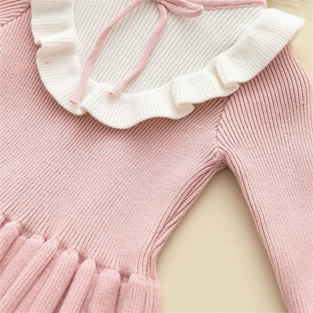 

KaLI_store Girls Sweaters Girls Crewneck Sweaters Lantern Sleeve Knit Jumper Tops Casual Drop Shoulder Pullover Outwear