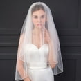 thumbnail image 4 of YooGuoGuo House Fingertip Length 2 Tier Crystal Bridal Wedding Veil for Bride L19, 4 of 7
