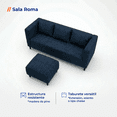 thumbnail image 3 of LASE Muebles Sala Roma Sofá con Otomán Adaptable con Cojines Oxford, 3 of 7