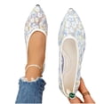 thumbnail image 4 of SuTry Women's Pointed Toe Flats Gradient Floral Embroidery Slip On Lightweight Breathable Soft Sole Comfortable Casual Office Commute Walking Shoes(38), 4 of 9
