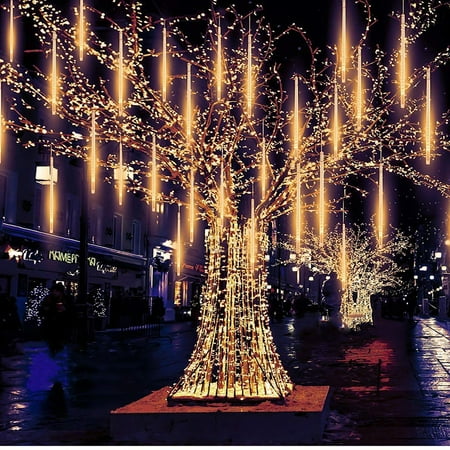 Heritage Park Christmas Lights Times LHCER LED Falling Rain Lights 50cm 240 LED Meteor Shower Light Falling Rain Drop Light Christmas Light Icicle String Light Hollow Waterproof Light For Home Garden Holiday Party Wedding Christmas Tree ()