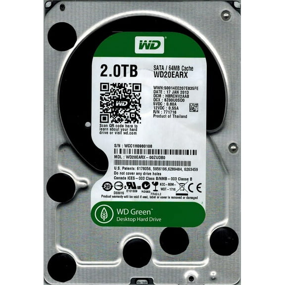 Western Digital WD20EARX-00ZUDB0 2TB DCM: HBRCNV2AAB