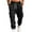 Black, variant on Men’s Casual Drawstring Waist Cargo Jogger Pants with Side Pockets and Elastic Cuffs Athletic Fit Track Bottoms