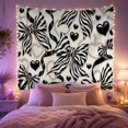 thumbnail image 2 of Zebra Stripe Bows Among Black Hearts and Pearls, Playful Maximalist for Fashion Fans, Bow and Heart Decor, Birthday Gift, Tapestry Wall Hanging for Bedroom and Dorm, 2 of 7