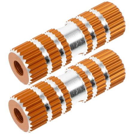 Soimiss Aluminum Alloy Bike Footpegs with Cylinder Pedal Design Golden Color for Bikes