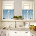 thumbnail image 4 of Blue Christmas Kitchen Curtains and Valances Set, Rod Pocket Curtains Tier Farmhouse Window Curtains 24 Inch Length, Xmas Winter Snowflake Pine Tree Ball 3 Piece Kitchen Curtains Set, 4 of 6