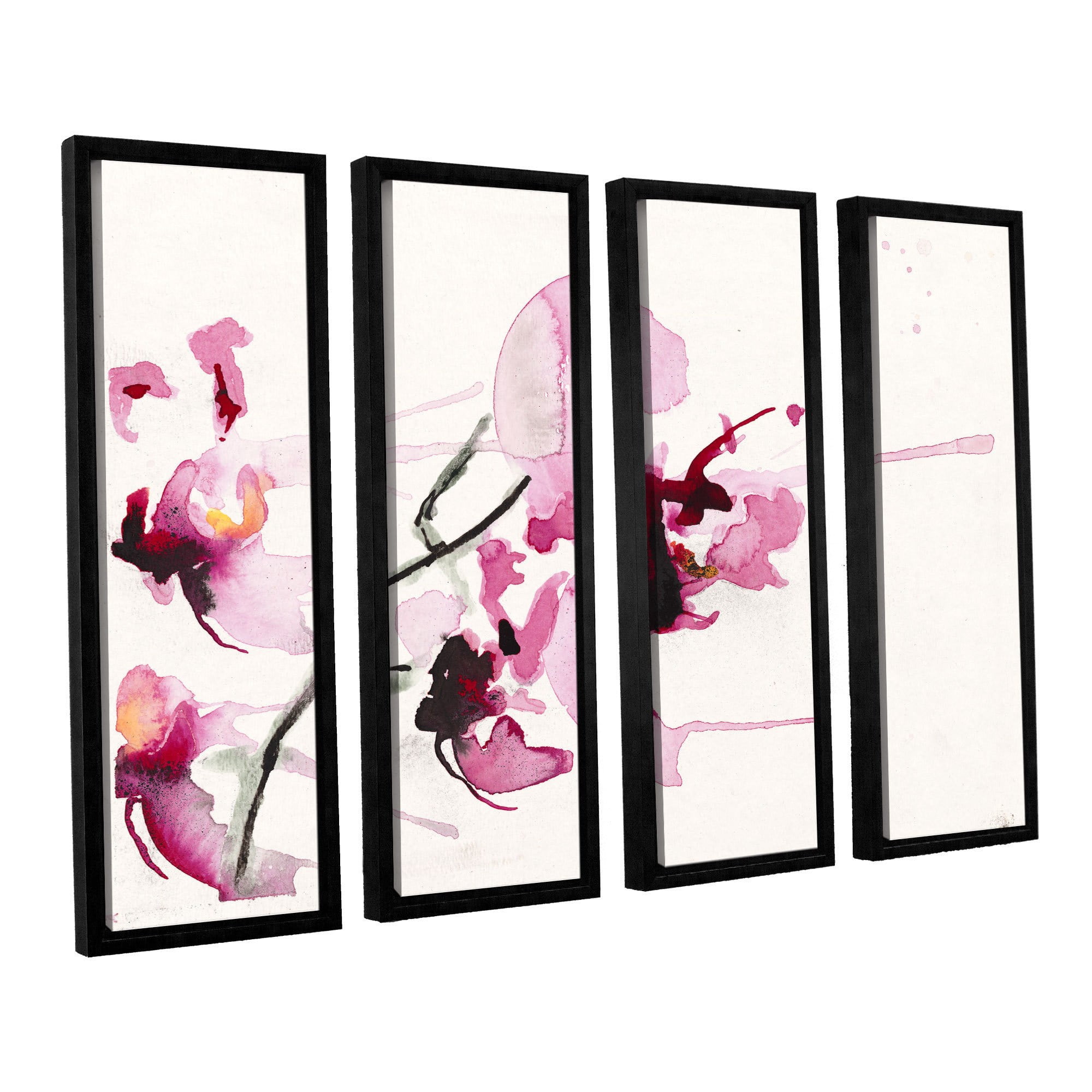 ArtWall Karin Johannesson "Orchids III" 4-Piece Floater Framed Canvas Set