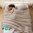 thumbnail image 3 of Sasttie Queen Comforter Set Dark Linen, 3 Piece Solid Bedding for All Seasons, Soft and Breathable Down Alternative Bed Set with 2 Pillowshams, 3 of 9