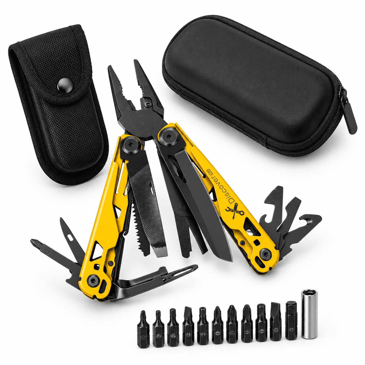 23-in-1 Multitool with Gift Box Yellow Compact Pocket Tool for Outdoor Use