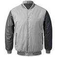 thumbnail image 2 of Maximos Men's LMJ Snap Button Front Classic Varsity Jacket Green Yellow L, 2 of 2