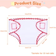 RSG 6 Pcs Baby Doll Diapers for 12-15 Inch Dolls, Reusable & Washable Doll Underwear Fits Newborn Baby Dolls, Pretend Play Accessories for Toddlers Girls