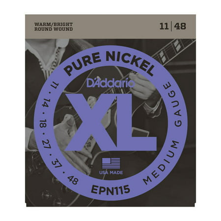 D'Addario EPN115 Pure Nickel Electric 11-48 Blues/Jazz (Best Electric Guitar Strings For Blues Rock)