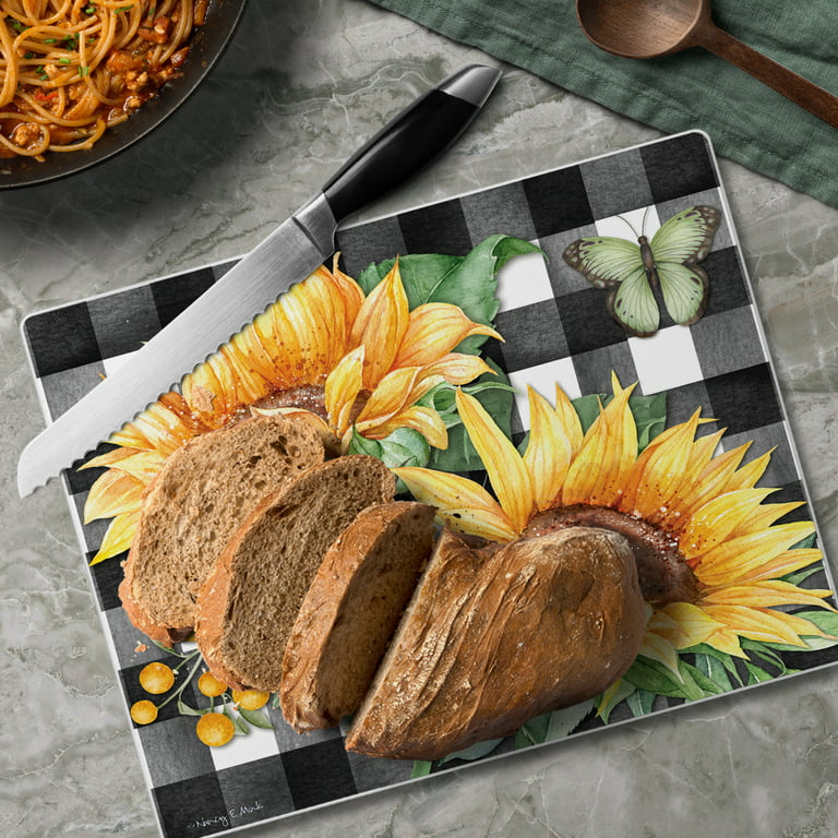 Unique Sunflower Cutting Board: Functional and Stylish Tempered