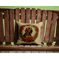 thumbnail image 2 of Bloodhound Christmas Flowers Throw Pillow 14 in x 14 in, 2 of 5