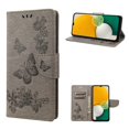 thumbnail image 1 of SaniMore for Samsung Galaxy A13 5G Case with Wrist Strap, Butterfly Embossed Magnetic Card Slot & Cash Bag Shockproof PU Leather Flip Folding Wallet Kickstand for Samsung A13 5G, Gray, 1 of 7