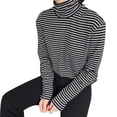 thumbnail image 1 of Zonghan Striped Slim Full Sleeves Tees For Womens Fashion Casual Basic Chiffon Tops Blouses, 1 of 4