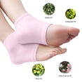 thumbnail image 3 of Cribun Moisturizing Heel Socks for Dry Cracked Heels, 2Pair, Gray&Pink, 3 of 7
