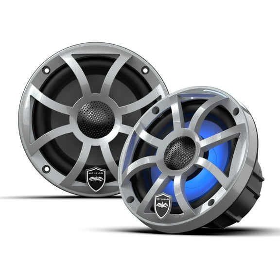 Wet Sounds REVO 6 XS-S V3 - Revolution Series 6.5" RGB LED Marine Coaxial Speakers with Silver XS Grilles, Pair