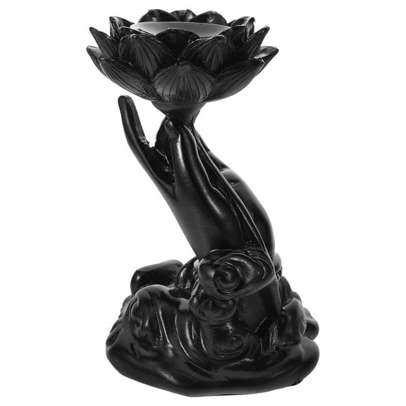 KAJNBN 1Pack Small Sphere Display Stand in Resin Material Lotus Hand Shaped for Table and Bookshelf