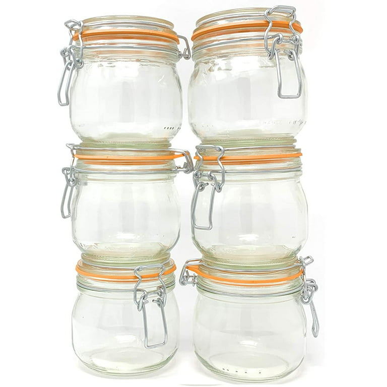 Small Glass Jars with Locking Cannister Style Lids - 3x2x2 ~LOT of 6 Jars