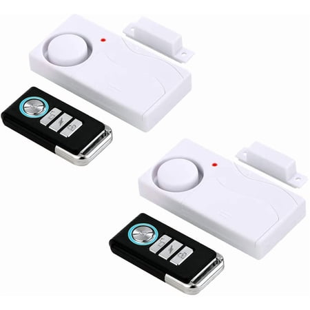 Door Alarms with Remote, Open Door Chimes, Pool Door Alarm, 2 Pack | Window Alarm Door Sensor Home Security Pool Gate Alarm Kids Safety Magnetic Contact Sensor House Garage Apartment