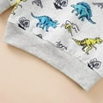 thumbnail image 6 of XBASW Baby Boys Spring Fall Sweatsuit Outfit 1-5T Toddler Dinosaur Print Hoodies Sweatshirt Sweatpants 2PCS Set, 6 of 7