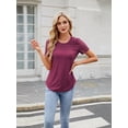 thumbnail image 2 of Womens Summer Spring Trendy Vacation Outfits Short Sleeve Business Tshirts Fashion Casual Blouses  Red XL, 2 of 8
