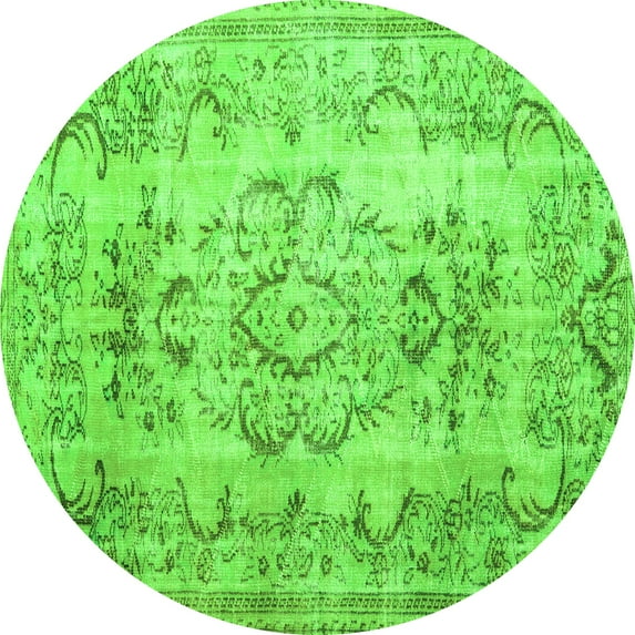 Ahgly Company Indoor Round Persian Green Traditional Area Rugs, 8' Round