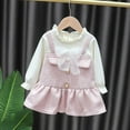thumbnail image 4 of Eleanos Fashion Kids Infant Princess Baby Girls Outfits Clothes Tops T shirt Plaid Overalls Skirts Party Dress Set, 4 of 4