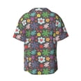 thumbnail image 4 of Goofa Daisies Flowers Printed Men's Casual Short-sleeved Shirt,Lightweight Breathable Button-down,Summer Casual men's top,Versatile Fashion shirt-4X-Large, 4 of 7
