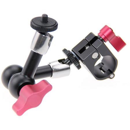UPC: 0711202830639 | 7  Articulating Arm Monitor Mount with 25mm Rod Clamp for DJI Ronin-M  Red Knob