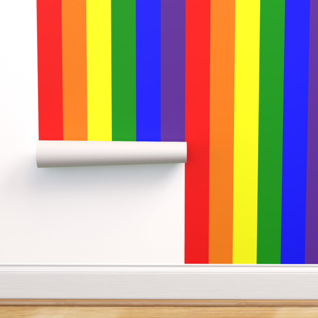 Rainbow Stripes Fabric Wallpaper and Home Decor  Spoonflower
