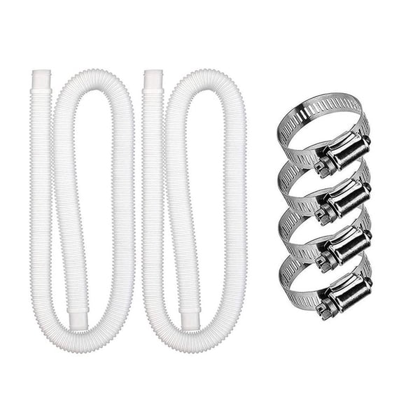 Filter Pump Hoses Swimming Pool Replacement Hoses Tube Fitter 2pcs With Metal Clamps Durable Bathroom Accessories Set