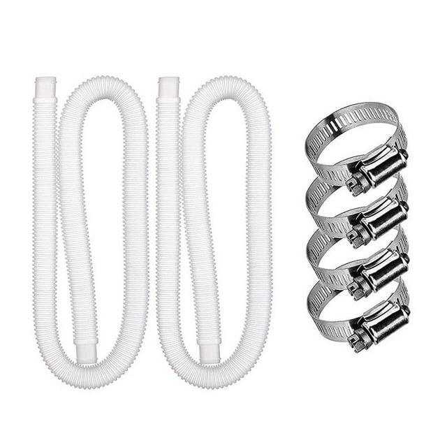Filter Pump Hoses Swimming Pool Replacement Hoses Tube Fitter 2pcs With Metal Clamps Durable Bathroom Accessories Set