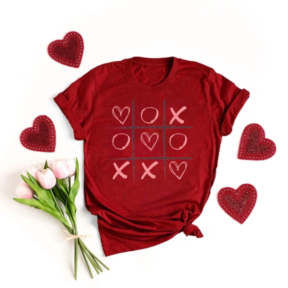 POTETI Valentines Day Womens Women Tee Shirts Long Sleeve,Girls Valentines Day Gifts for Wife Short Sleeve Tees Heart Print Crew Neck Casual Tops