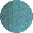 thumbnail image 1 of Ahgly Company Indoor Round Oriental Light Blue Industrial Area Rugs, 5' Round, 1 of 4