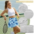 thumbnail image 6 of Xoenoiee Blue Palm Tree Plumeria Flower Print Tennis Skirts for Women High Waisted Golf Skirt with Pockets Pleated Athletic Skorts Mini Pickleball Outfits, L, 6 of 6