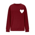 thumbnail image 5 of successthop Valentine Sweatshirts for Women Front Heart Back Number Oversized Crewneck No Hood Tops Long Sleeve Jumper L, 5 of 6
